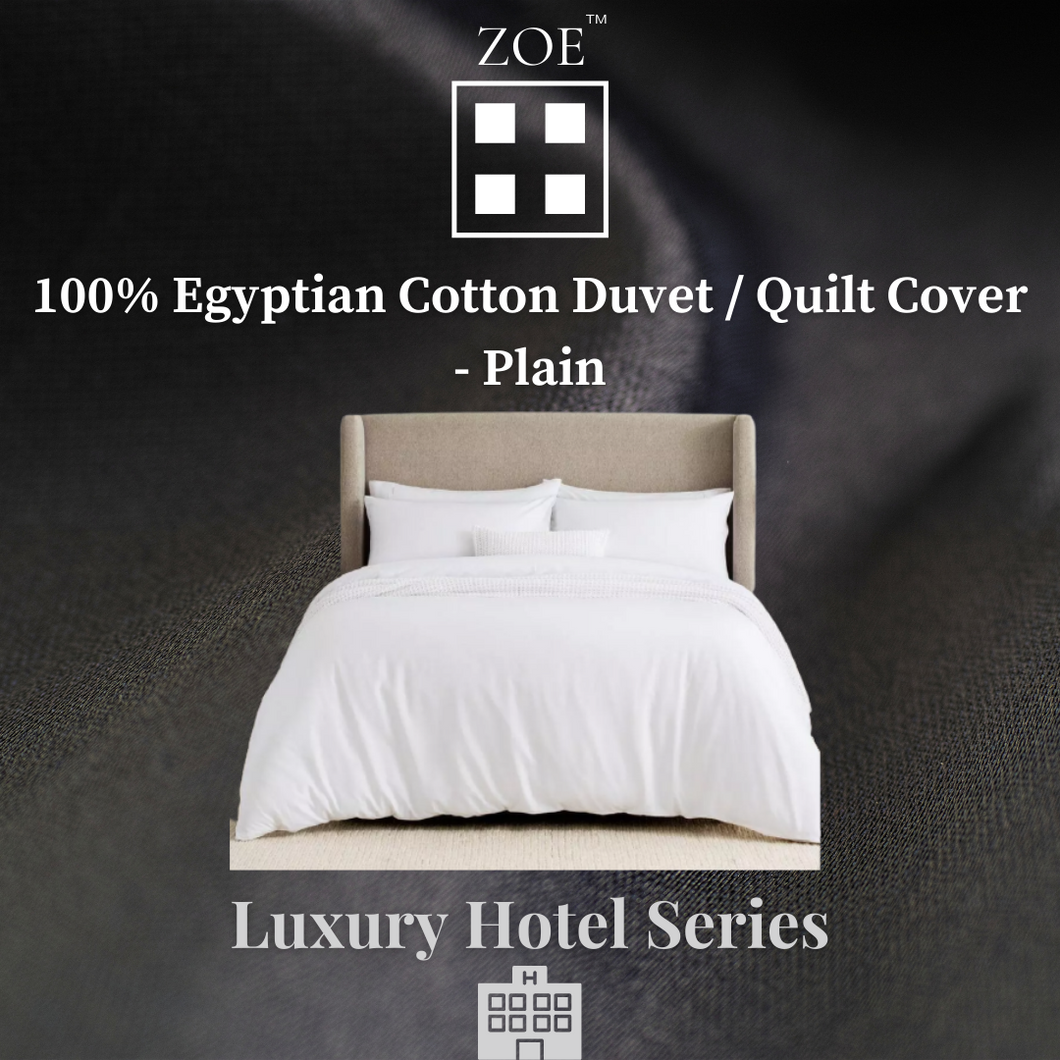 Zoe 100% Egyptian Cotton Duvet / Quilt Cover with Flap Hotel Quality - Super Single / Queen / King - Zoe Home®