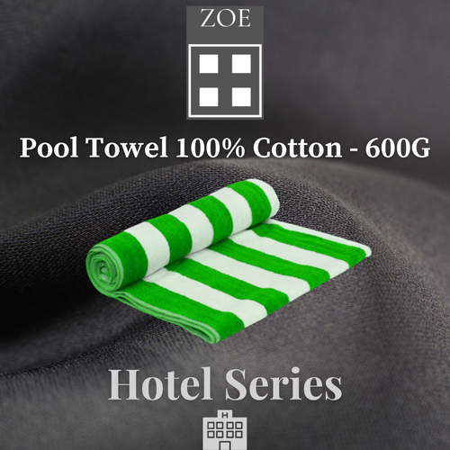 100% Cotton Swimming Pool Towel Green 600 Grams  - Hotel Quality - Zoe Home®