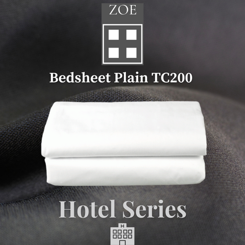 Bedsheet Plain White Hotel Quality - Super Single / Queen / King - Zoe Home®